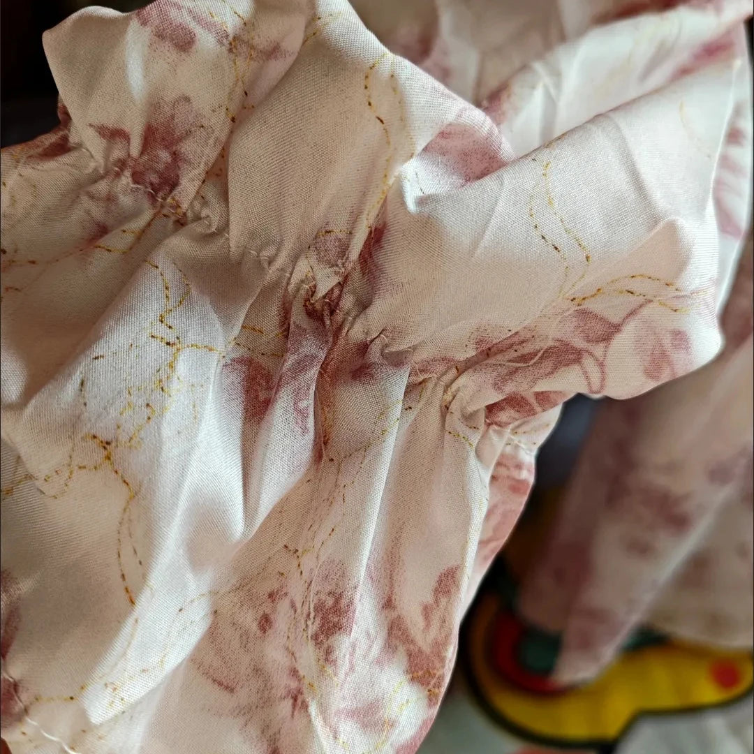 Vestido Midi Manga Larga Floral — Cuello Cuadrado con Lazo