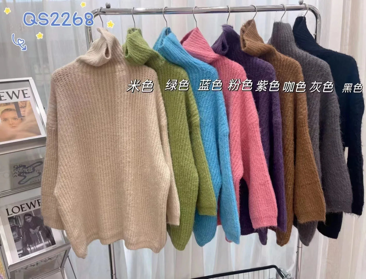 Sweater Cuello Alto Tejido — Cálido y Versátil