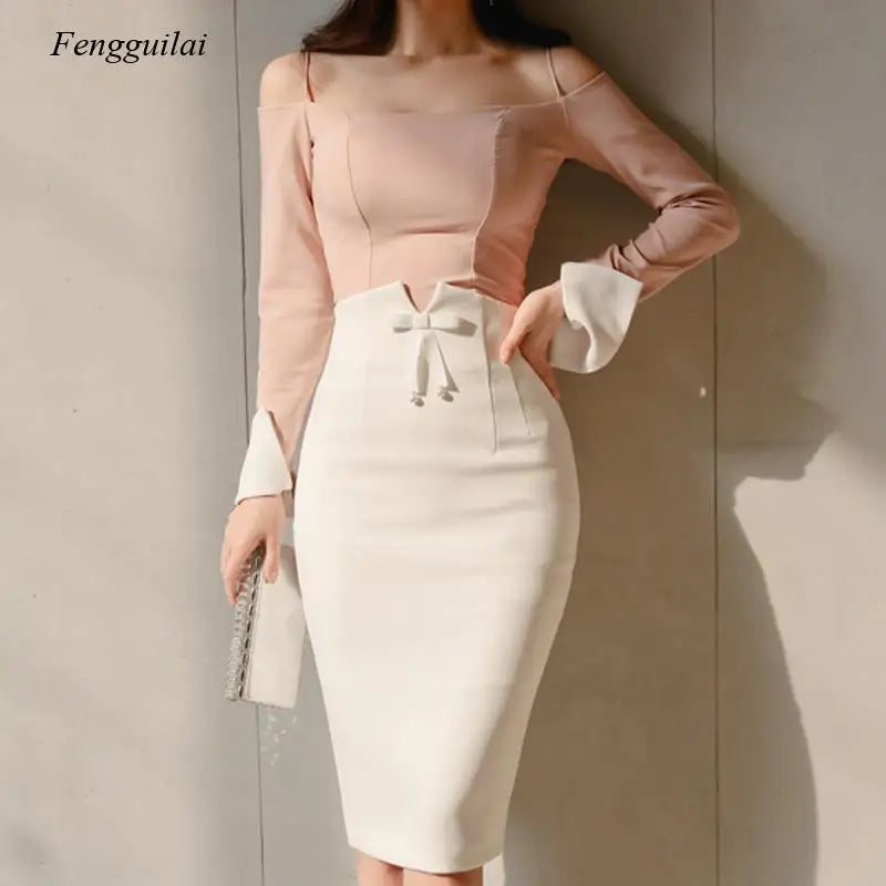 Falda Midi Ejecutiva con Abertura Trasera