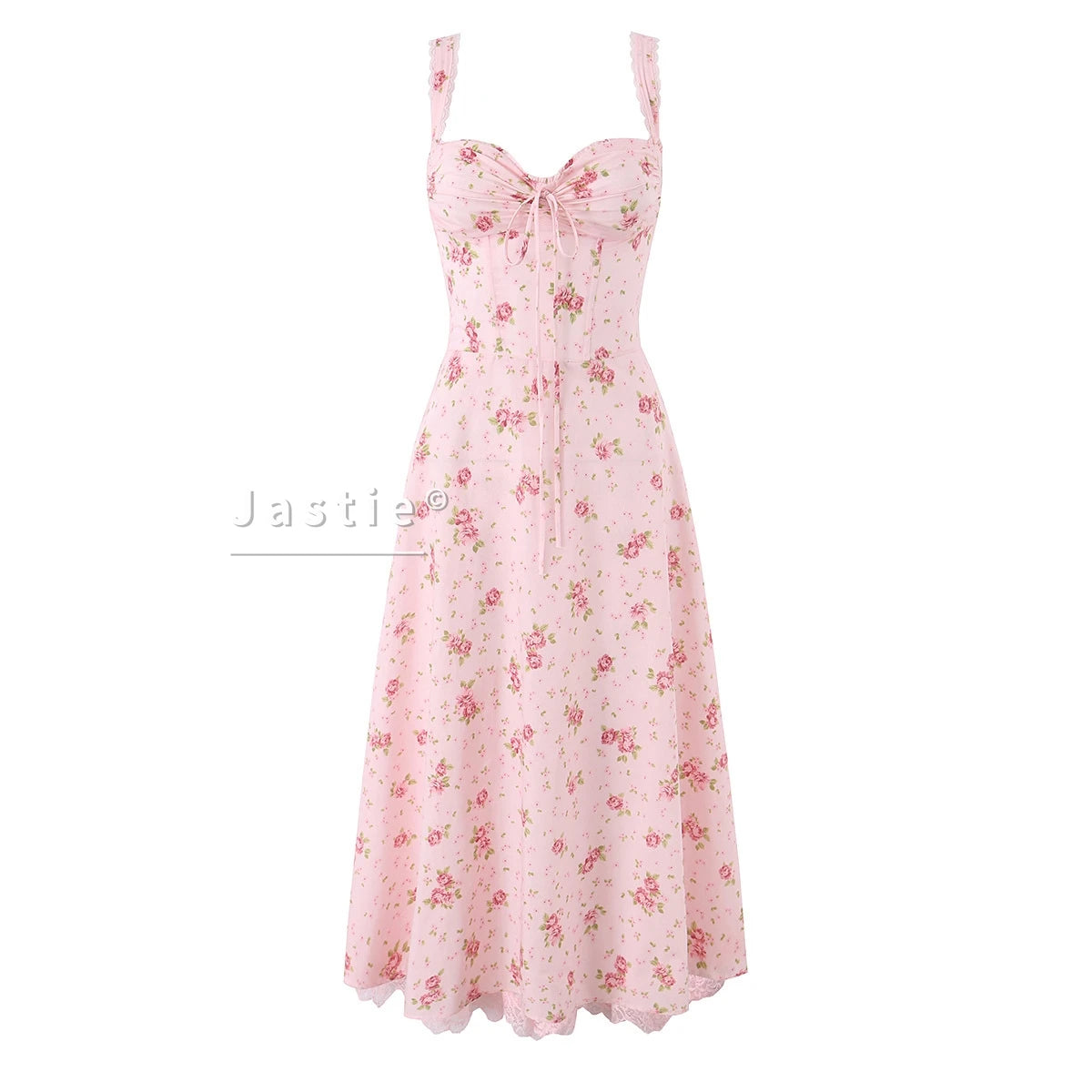 Vestido Midi Floral Cottagecore — Amarre Frontal
