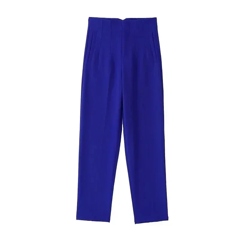 Pantalón Recto de Oficina Tiro Alto — Corte Formal