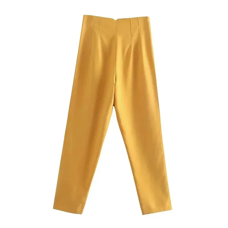 Pantalón Recto de Oficina Tiro Alto — Corte Formal