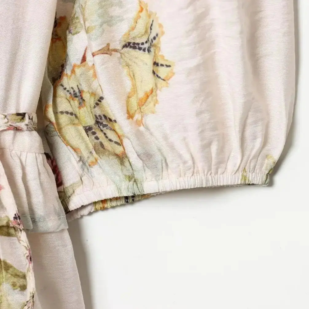 Blusa Kimono Floral Rosa — Amarre con Lazo
