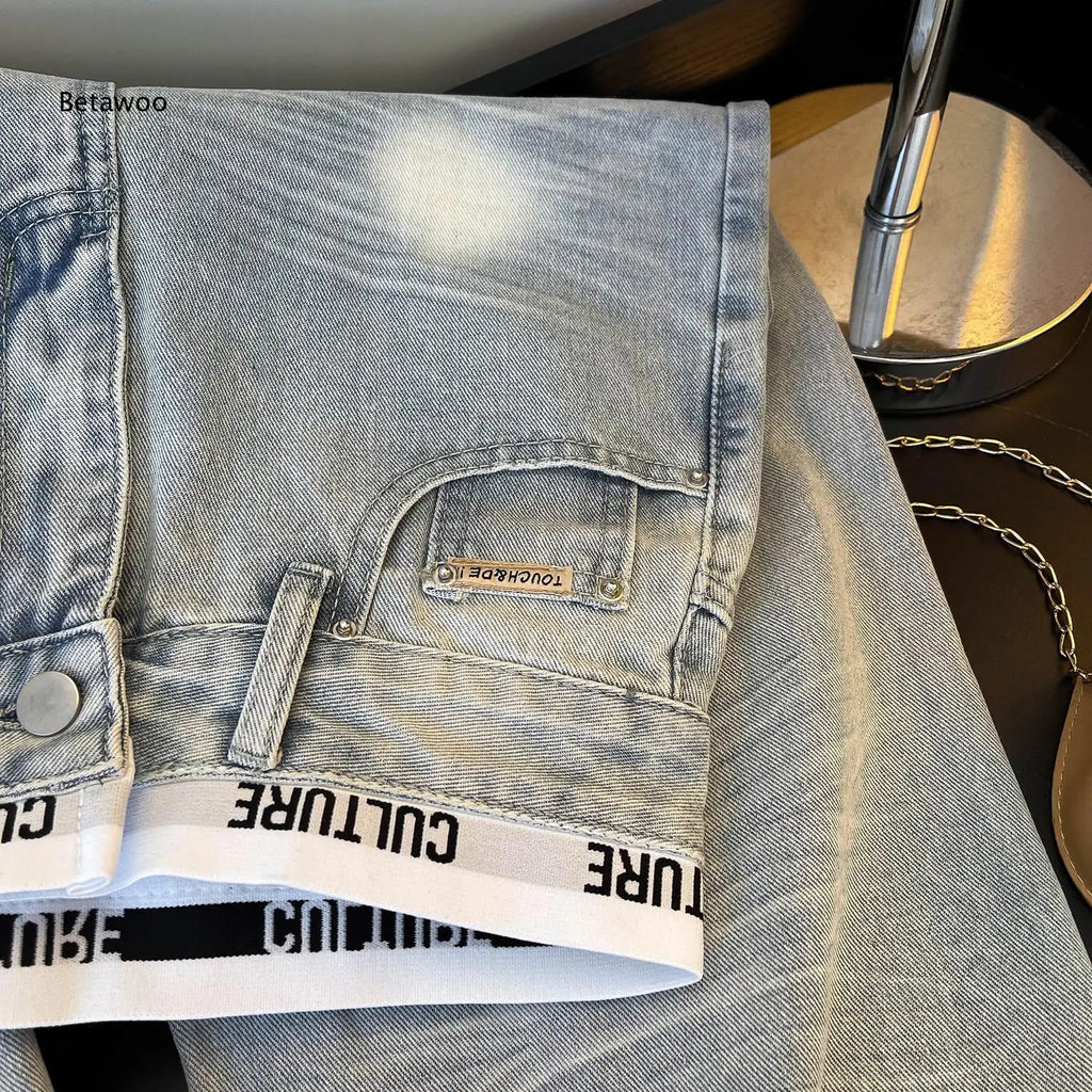 Jeans Boyfriend Rotos Tiro Alto — Efecto Desgastado