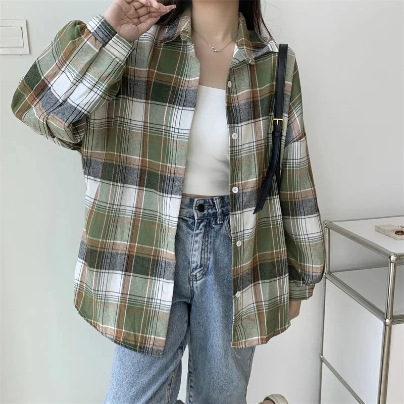 Camisa Oversize a Cuadros — Estilo Grunge