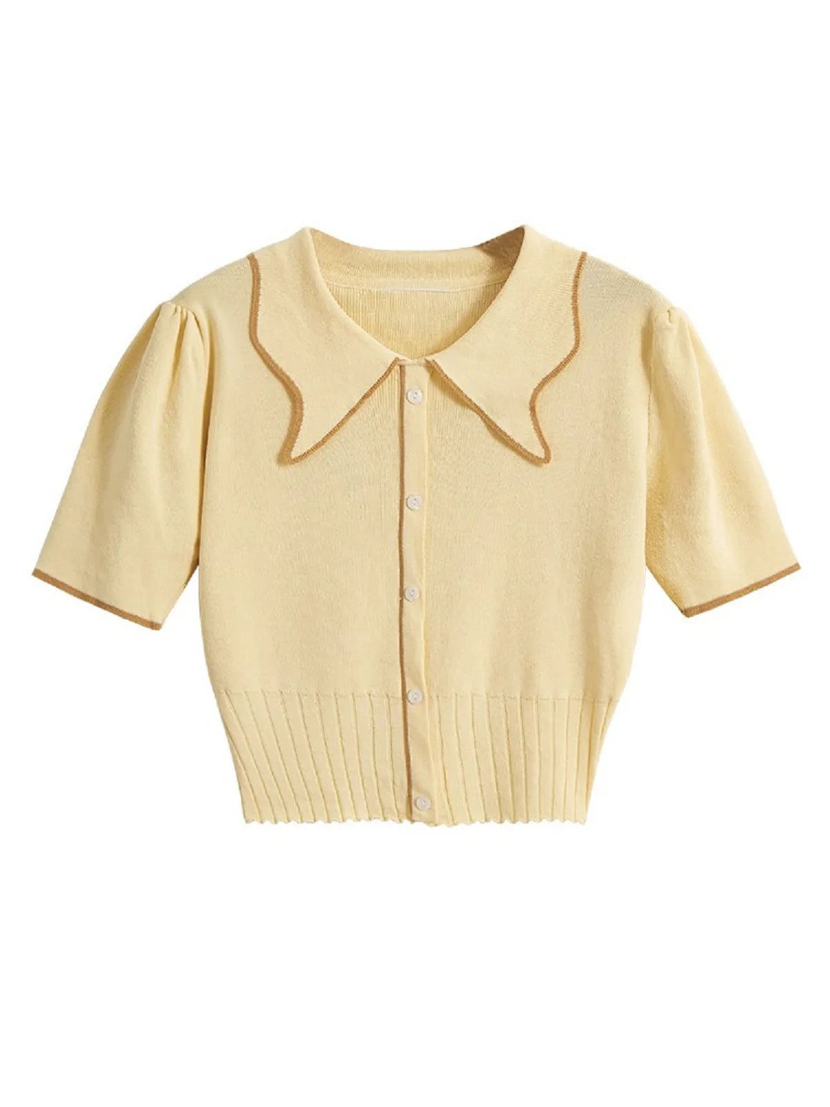 Sweater Color Block con Solapa — Manga Princesa