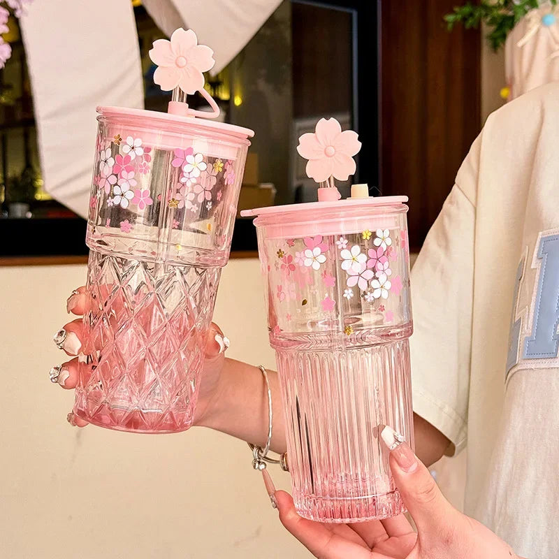 Vaso Reutilizable Sakura con Bombilla
