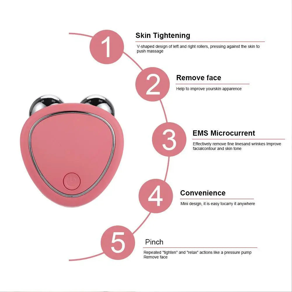Masajeador Facial EMS con Rodillo — Efecto Lifting