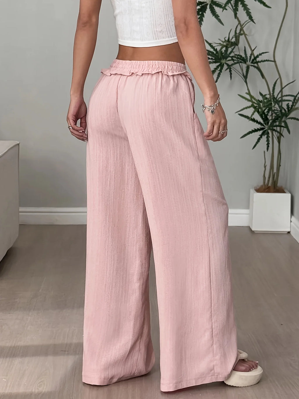 Pantalón Ancho Rosa Estilo Dopamine — Corte Relajado