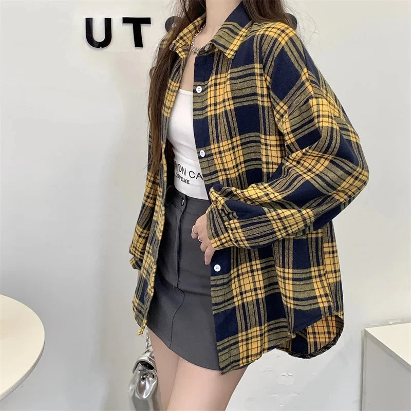Camisa Oversize a Cuadros — Estilo Grunge