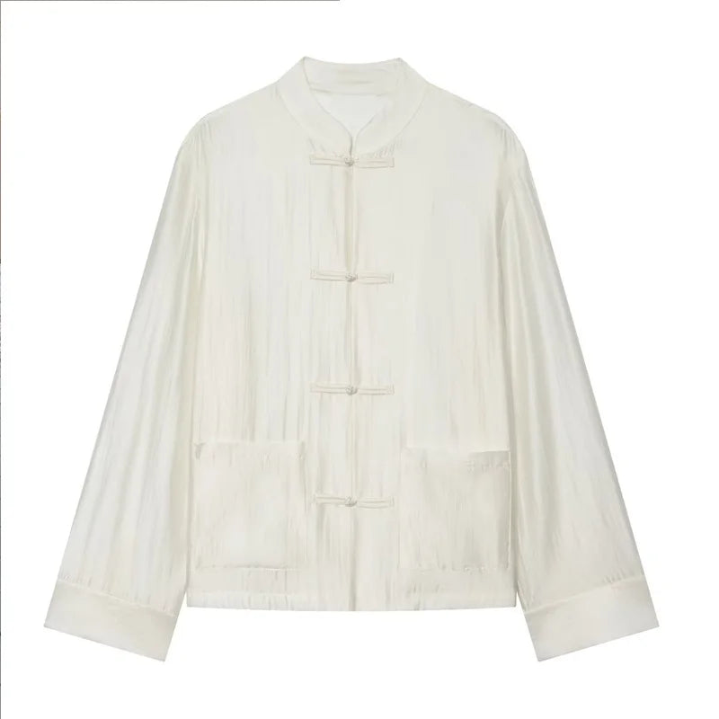Blusa de Satén Sin Mangas — Amarre con Nudo