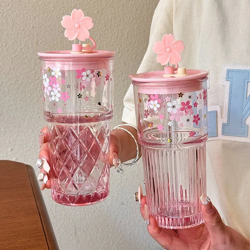 Vaso Reutilizable Sakura con Bombilla