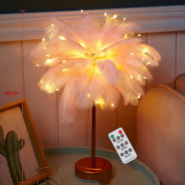 Lámpara de Noche Plumas LED