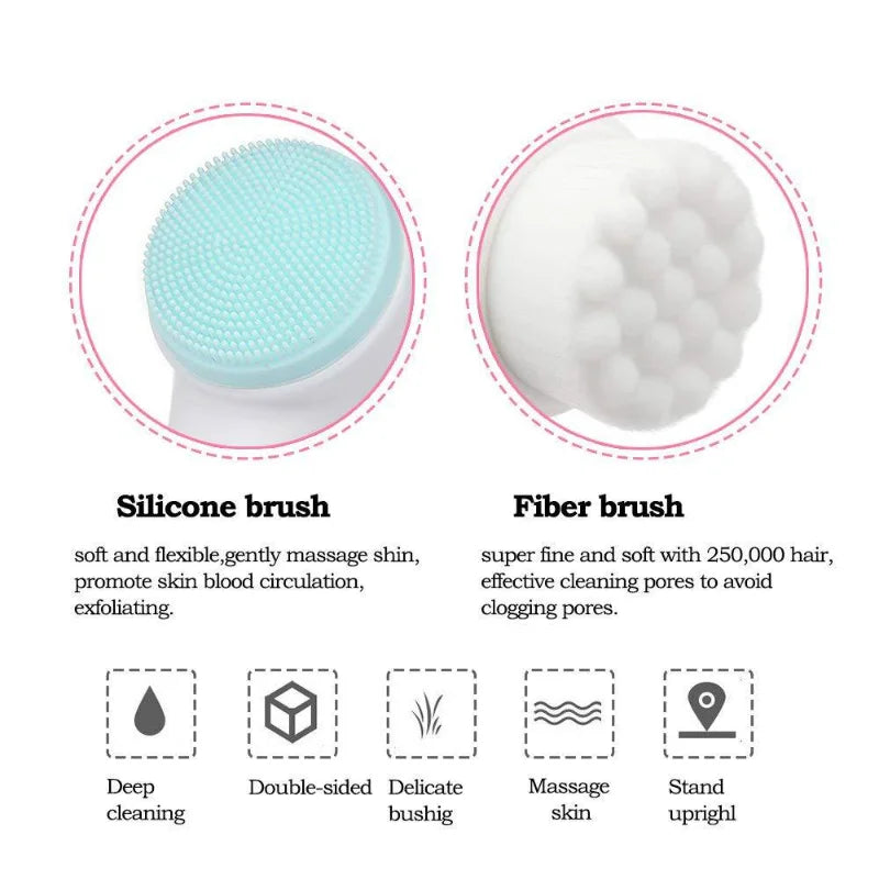 Cepillo Facial de Silicona Doble Cara