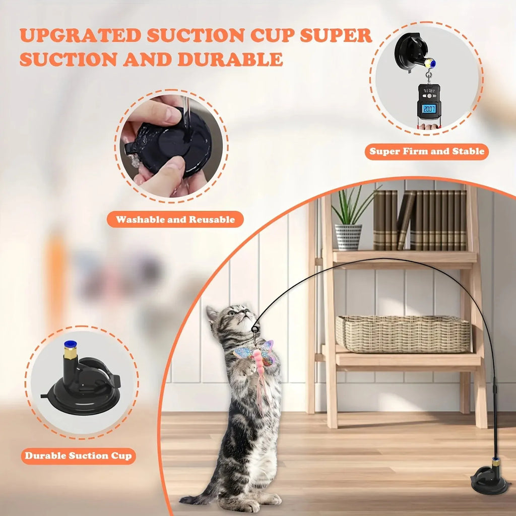 Varita Interactiva para Gatos — Campana y Plumas
