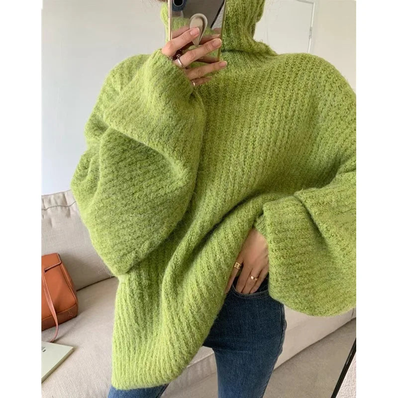Sweater Cuello Alto Tejido — Cálido y Versátil