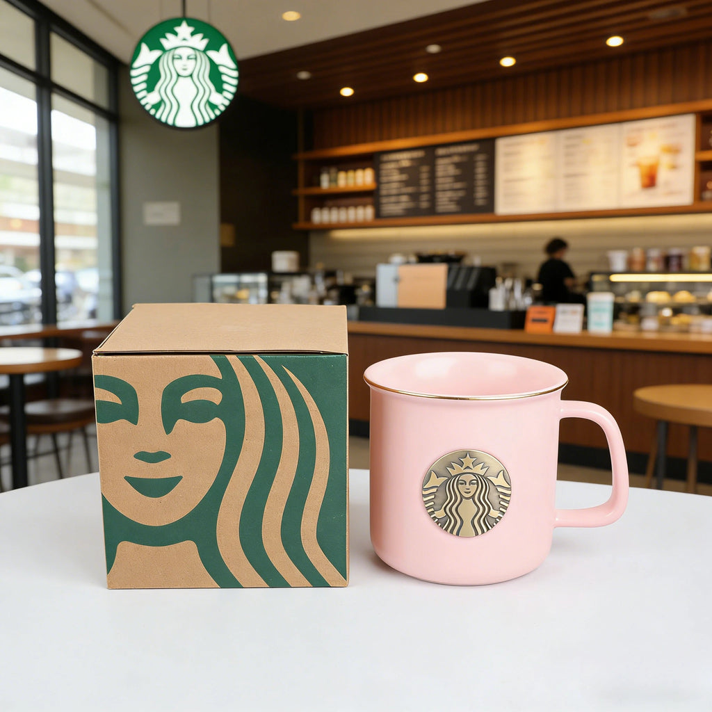 Taza Starbucks Sirena Esmaltada Rosa