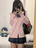 Cárdigan Tejido Estilo Uniforme Japonés — JK Suelto