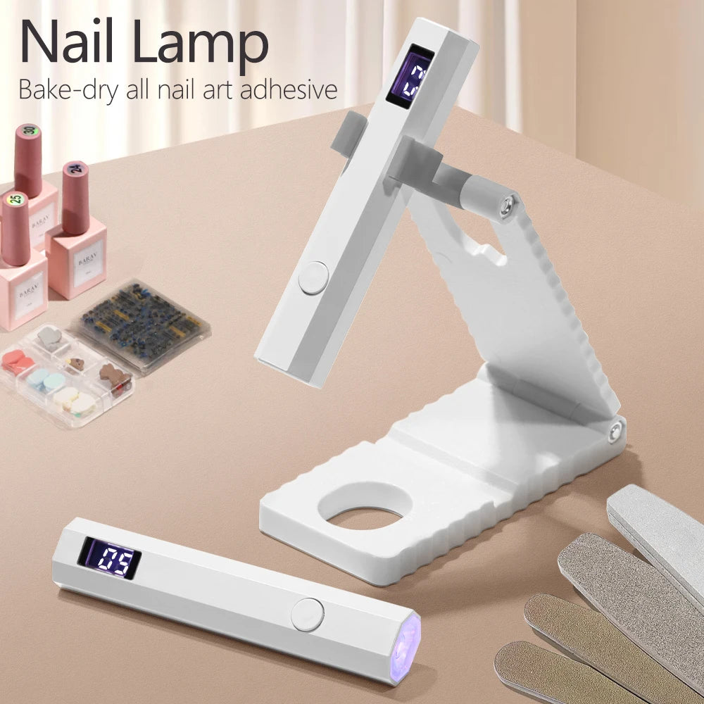 Lámpara UV LED con Soporte y Pantalla — Secado de Gel
