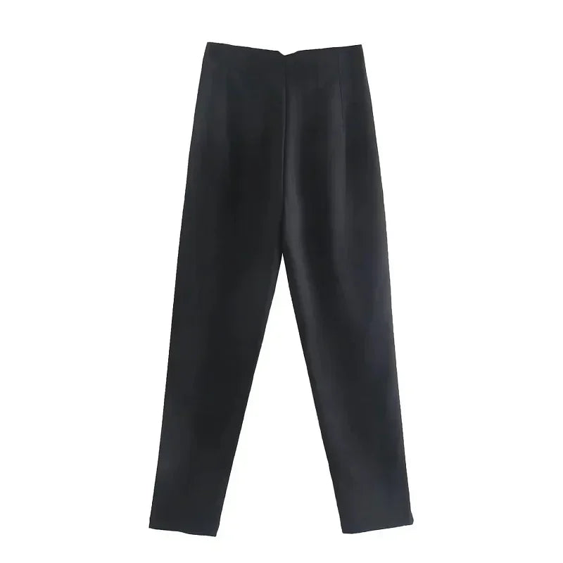 Pantalón Recto de Oficina Tiro Alto — Corte Formal