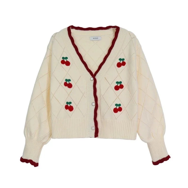 Cárdigan Floral Calado — Cuello V Holgado