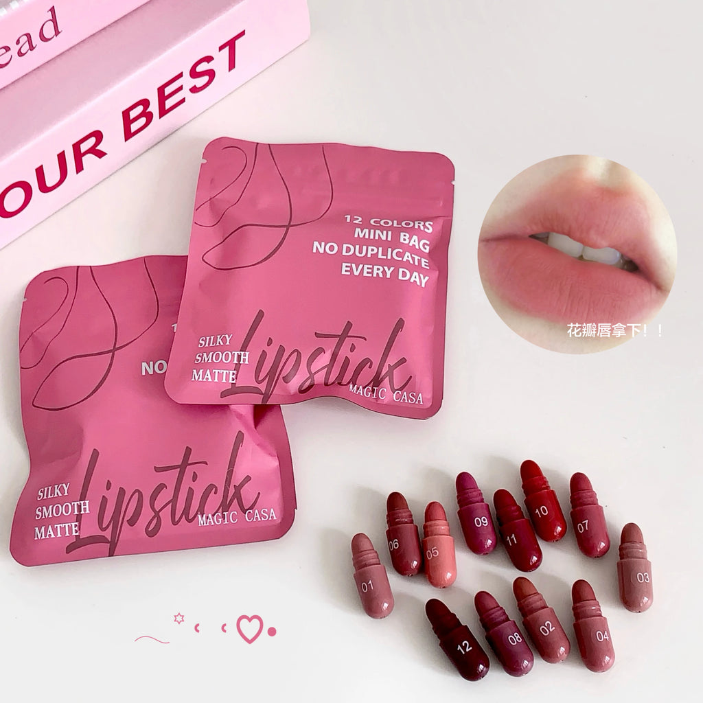 Set de 12 Bálsamos Labiales Mate