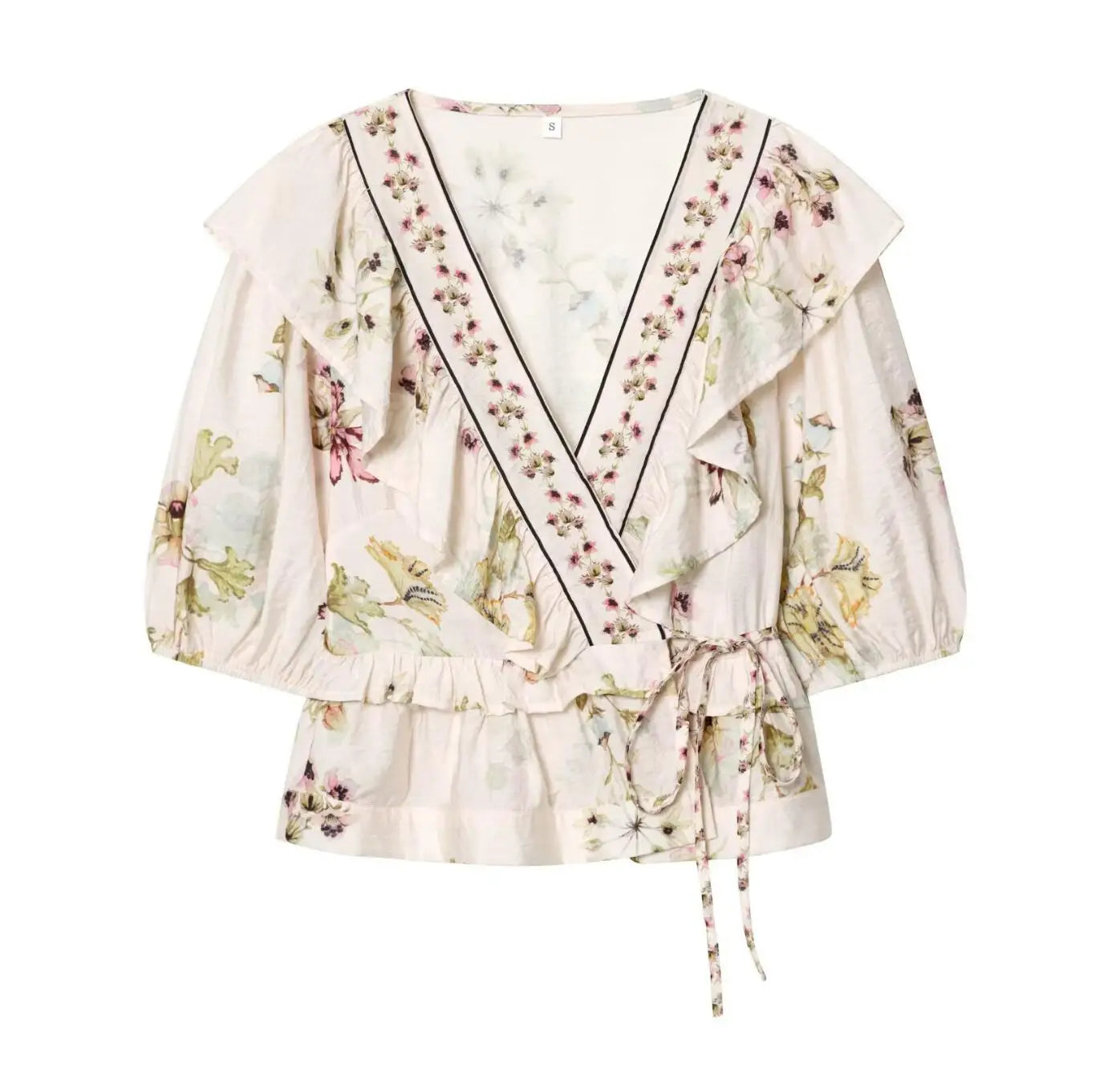 Blusa Kimono Floral Rosa — Amarre con Lazo