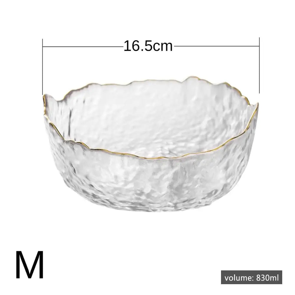 Bowl de Cristal con Borde Dorado