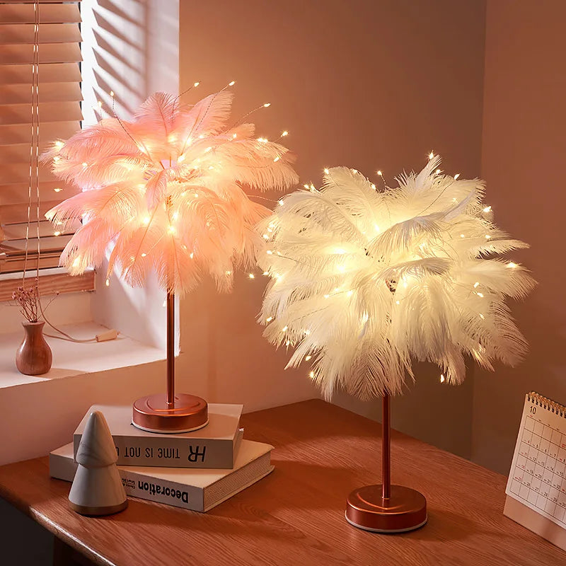 Lámpara de Noche Plumas LED