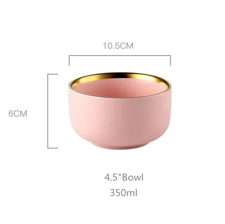 Set de Vajilla Porcelana Borde Dorado