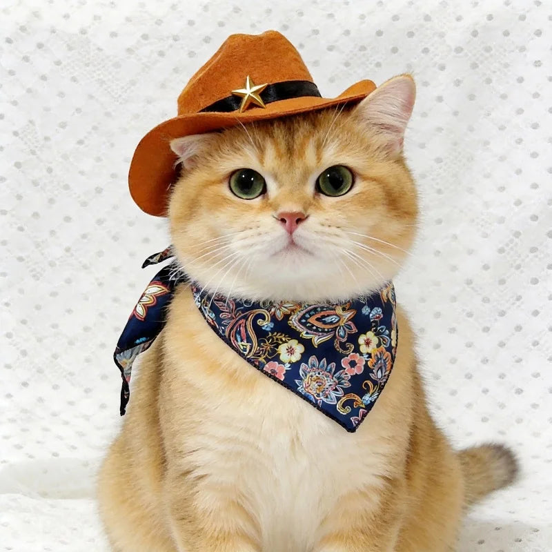 Sombrero Vaquero con Pañuelo para Mascota