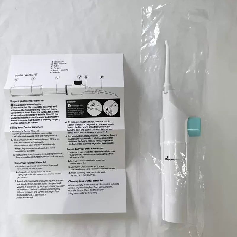 Irrigador Bucal Manual Portátil — Limpieza Dental