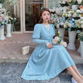 Vestido Midi de Encaje en Parches — Estilo Coreano Vintage