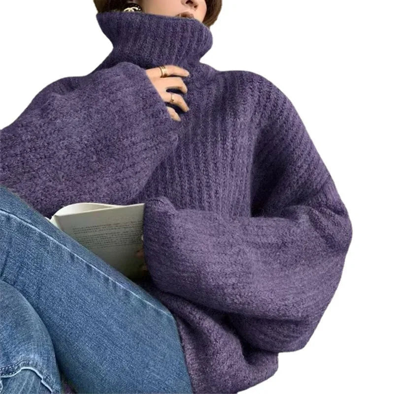 Sweater Cuello Alto Tejido — Cálido y Versátil