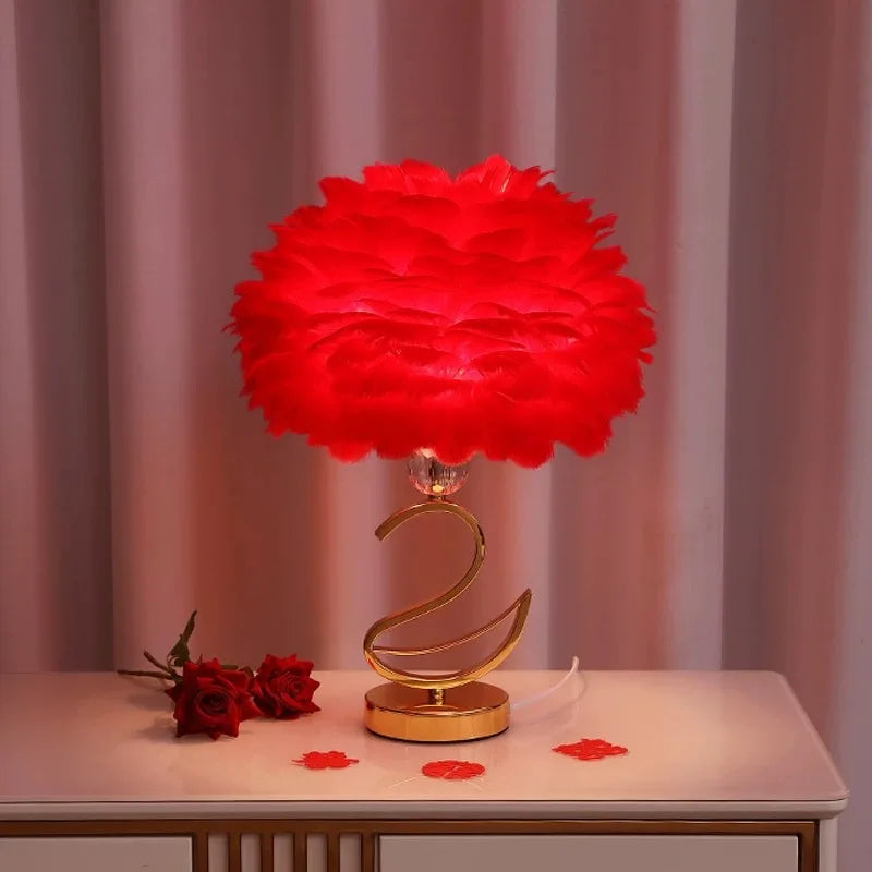 Lámpara de Mesa Cisne Estilo Francés