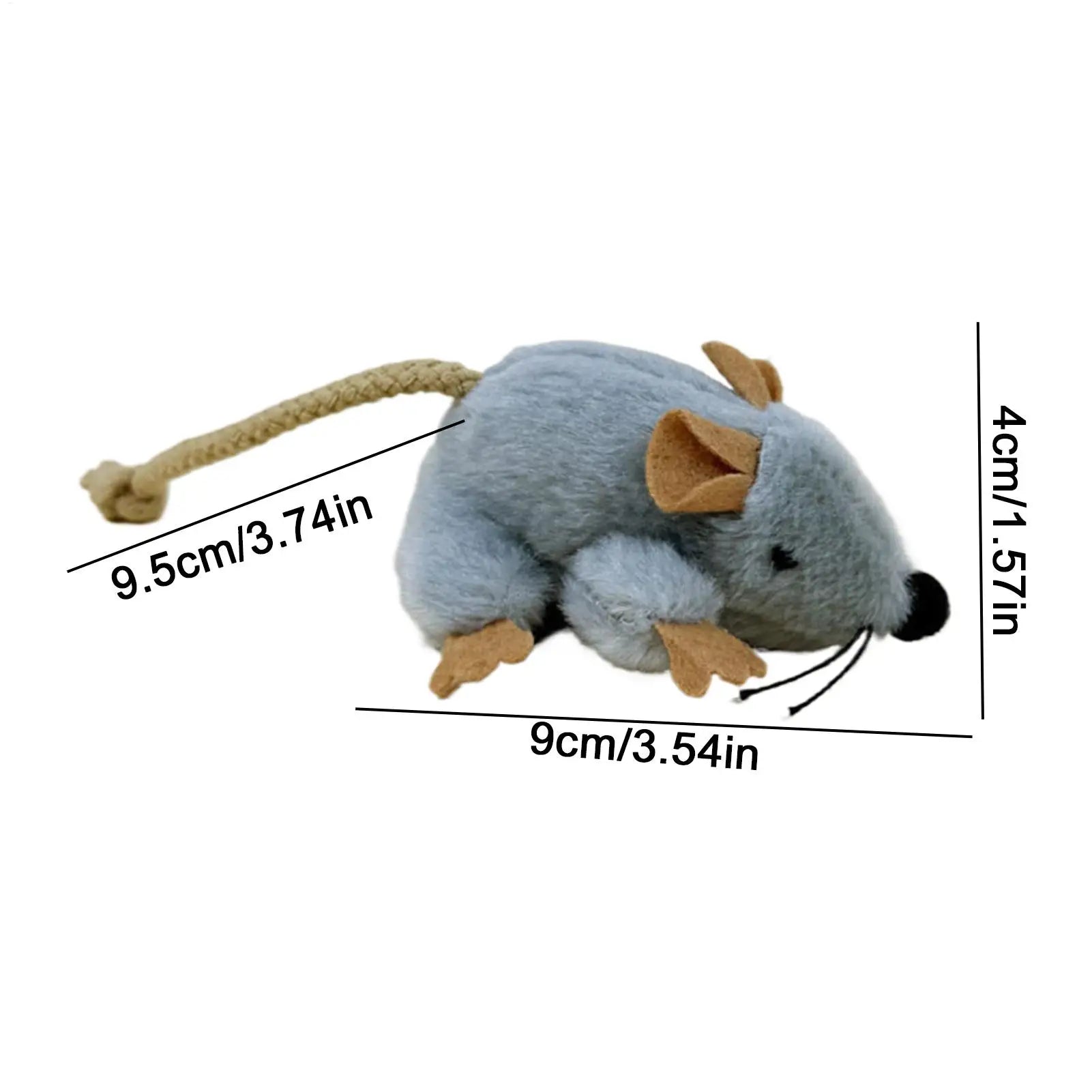 Juguete Ratón de Peluche para Gatos — Cola con Sonido