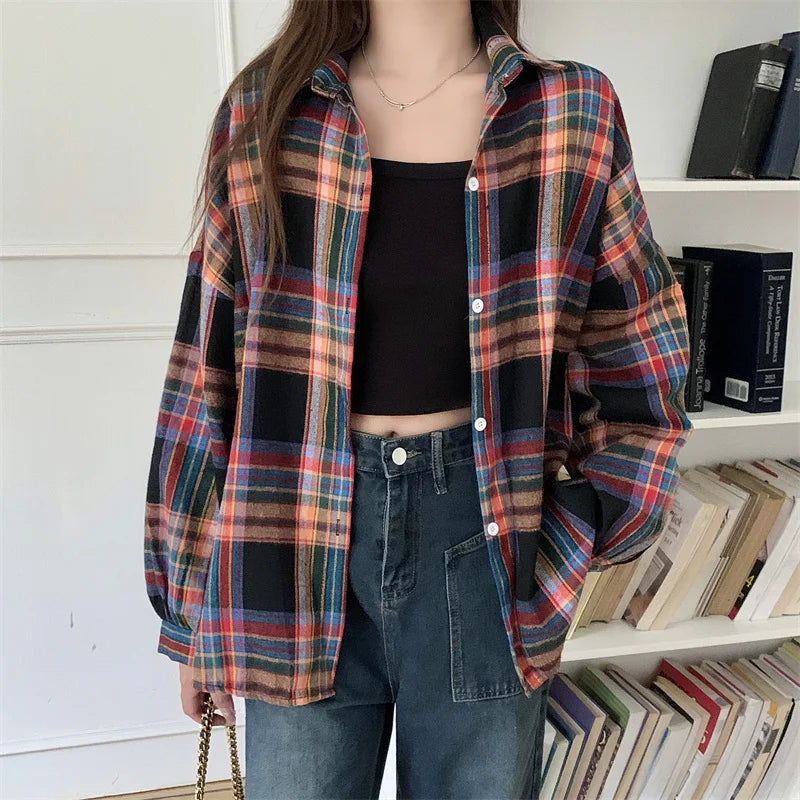 Camisa Oversize a Cuadros — Estilo Grunge