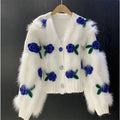 Sweater con Flores 3D Aplicadas — Textura Afelpada