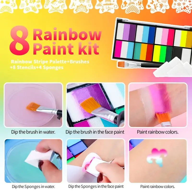 Paleta de Pintura Facial y Corporal Arcoiris