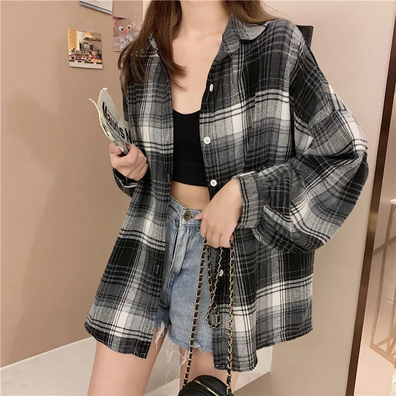 Camisa Oversize a Cuadros — Estilo Grunge