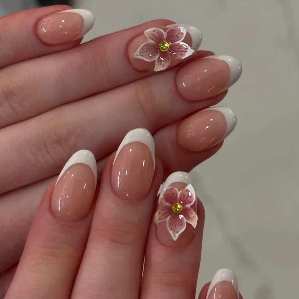 Stickers de Gel 3D para Uñas — Perlas y Flores