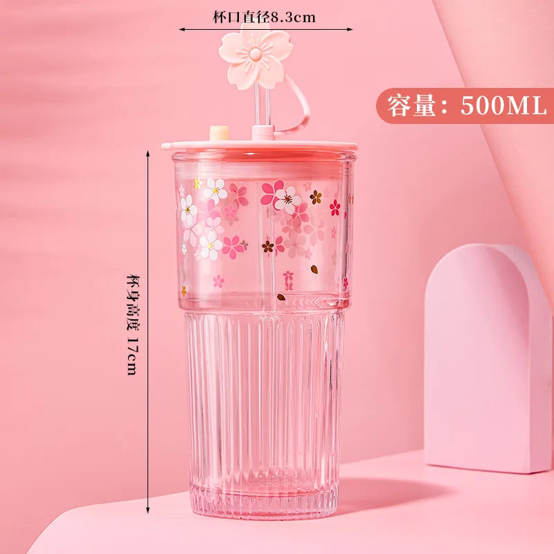 Vaso Reutilizable Sakura con Bombilla