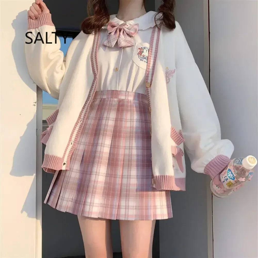Cárdigan Oversize Bordado — Estilo Harajuku