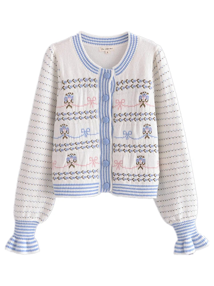 Conjunto Cárdigan Floral y Falda Mini — Set a Juego