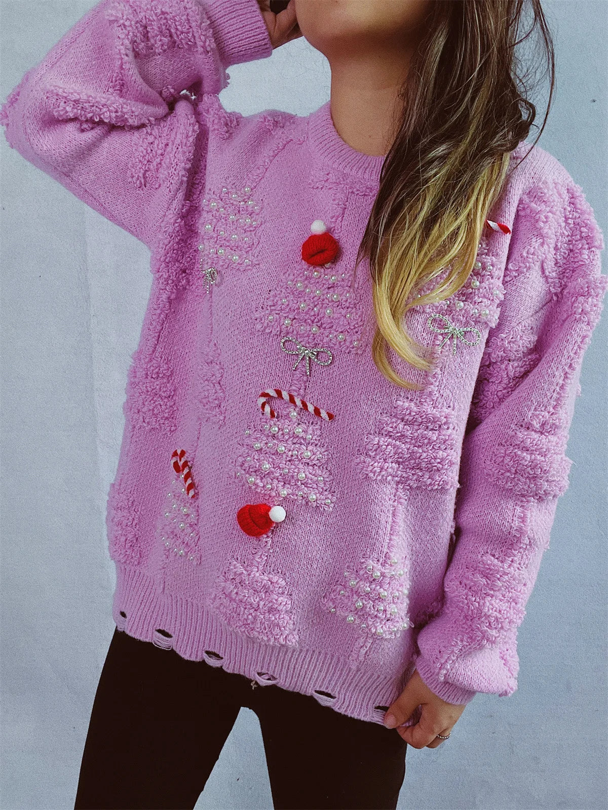 Sweater Navideño Grueso — Cuello Redondo Manga Larga