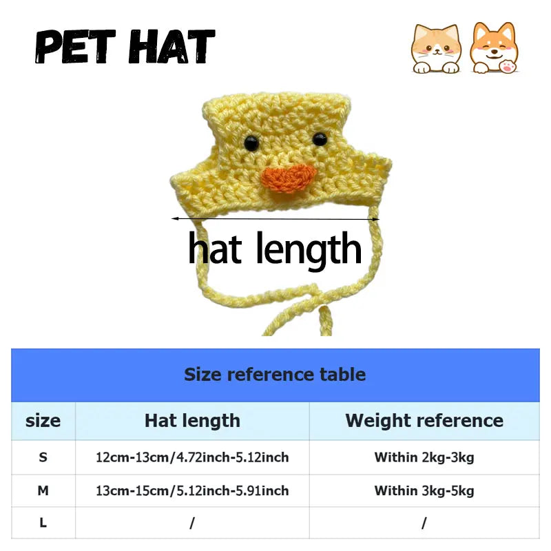 Gorro Tejido Patito para Mascota