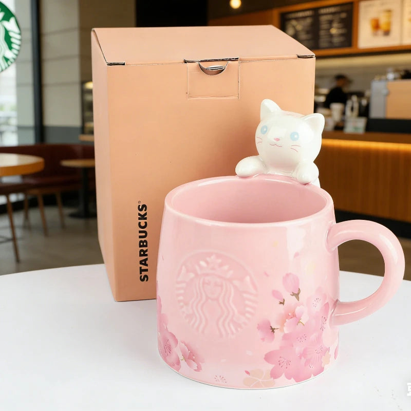 Taza Starbucks Gato Sakura 355ml