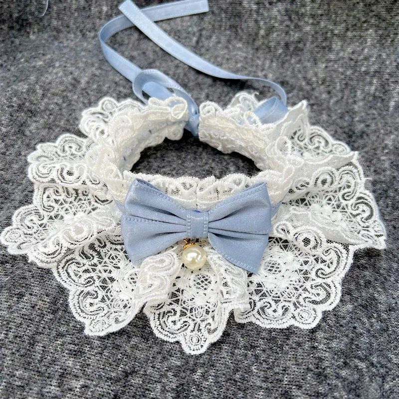 Collar de Perlas y Seda para Mascota