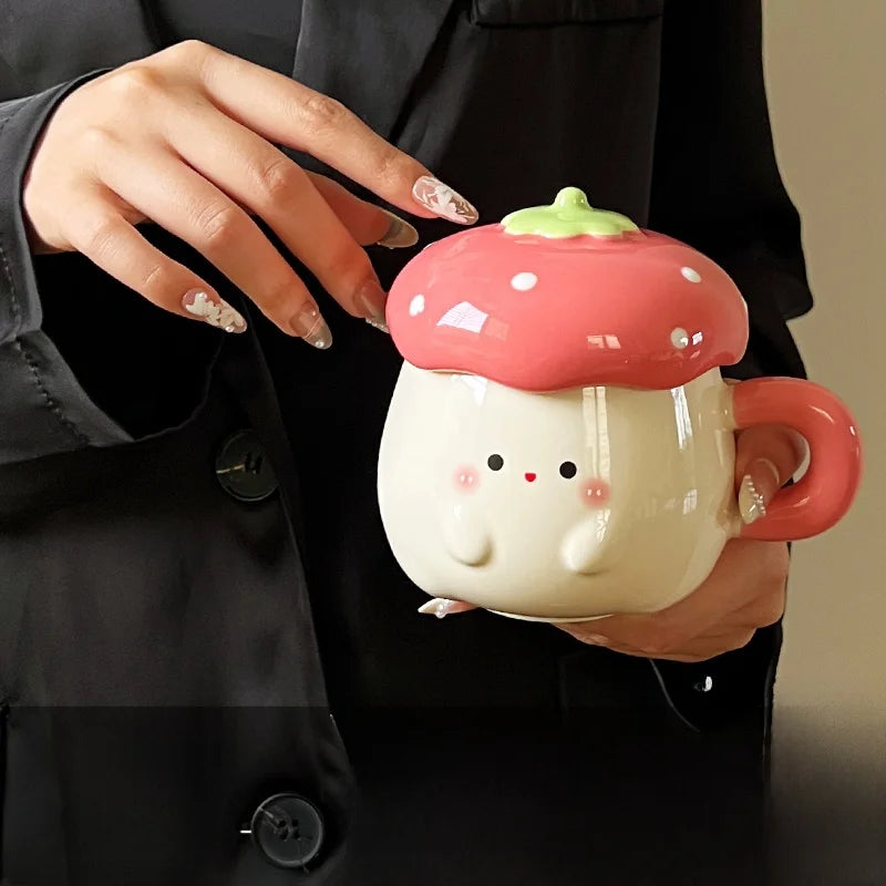 Taza Fresa con Tapa y Cuchara