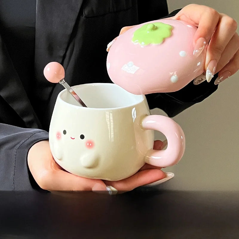 Taza Fresa con Tapa y Cuchara